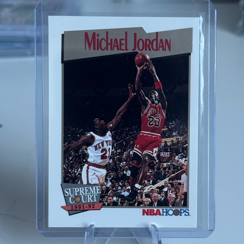 1991 Michael Jordan NBA Hoops Supreme Court card.